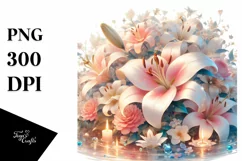 Shiny Filled Artistic Begonia Lily | Clipart Product Image 3