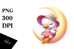 Sleeping Moon Sticker Clipart Product Image 1
