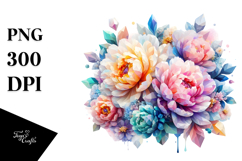 Colorful Peonies PNG Product Image 1