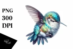 Colorful Baby Hummingbird Sleeping Clipart Product Image 3