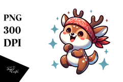 Goofy Cartoon Deer Dancing Joy PNG Product Image 1