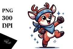 Goofy Cartoon Deer Dancing Joy PNG Product Image 1