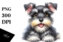 Watercolor Baby Miniature Schnauzer PNG Product Image 1