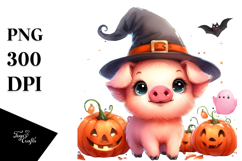 Cute Baby Pig Illustration Sublimation Clipart Product Image 1