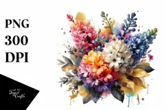 Colorful Bouquet Hyacinth | Sublimation Clipart Product Image 1