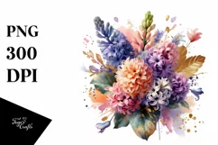 Colorful Bouquet Hyacinth | Sublimation Clipart Product Image 1