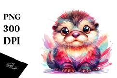 Cute Layered Baby Otter Hair | Sublimation | Clipart Product Image 1