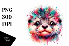 Layered Baby Otter with Crazy Eyes | Clipart Product Image 3