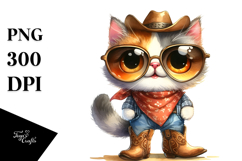Expressive Cat with Sunglasses | Sublimation | Clipart Product Image 1