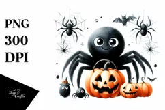 Funny Watercolor Halloween Spider | Sublimation Clipart Product Image 3