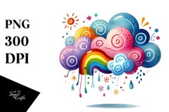 Simple Colorfull Whimsical Cloud PNG Product Image 1