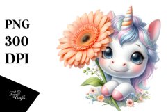 Pastel Unicorn Gerbera Clipart Product Image 3