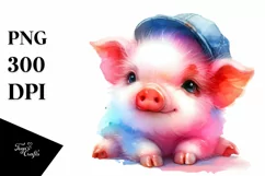 Cute Baby Pig Illustration Sublimation Clipart Product Image 1