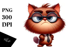 Cute Cartoon with Mock Seriousness PNG Product Image 1