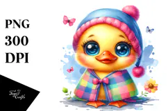 Warm Baby Duck with Blanket, PNG Product Image 1