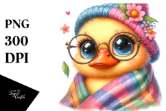Cosy Baby Duck in blanket, PNG Product Image 1