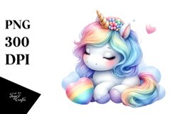 Colorful Baby Unicorn | Clipart Product Image 1