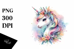 Colorful Baby Unicorn | Clipart Product Image 1