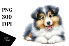 Watercolor Baby Collie PNG Product Image 1