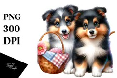 Watercolor Baby Collie PNG Product Image 1