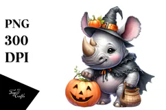 Halloween Rhino Astronaut, PNG Product Image 1