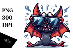 Quirky Bat with Sunglasses PNG Product Image 1