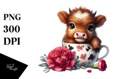 Colorful Baby Highland Cow Clipart Product Image 3