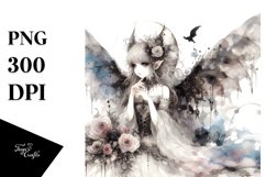 Gothic Fairy Watercolor Washed Edges Clipart Product Image 3