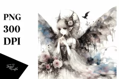 Gothic Fairy Watercolor Washed Edges Clipart Product Image 3