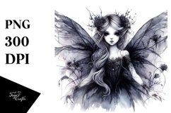 Gothic Fairy Watercolor Washed Elements Clipart Product Image 1