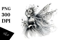 Gothic Fairy Watercolor Washed Elements Clipart Product Image 1