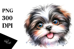Watercolor Baby Shih Tzu, Joyful PNG Product Image 1