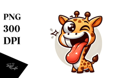 Goofy Cartoon Giraffe PNG Product Image 1
