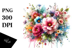Whimsical Flower Painting, Transparent PNG Product Image 1