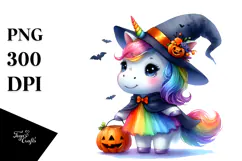 Baby Unicorn Dressed for Halloween PNG Product Image 1