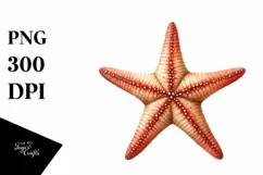 Watercolor Sea Star | Summer Sublimation Clipart Product Image 1