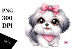 Watercolor Cartoon Havanese, High-Res PNG Product Image 1