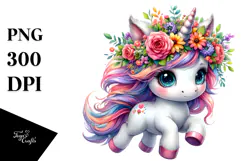 Running Baby Unicorn, PNG Product Image 1