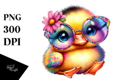 Funny Baby Duck with Sunglasses PNG Product Image 1