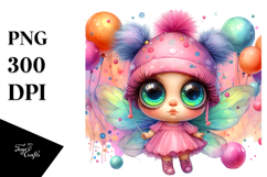 Crazy Cute Fairy Balloon PNG Product Image 1