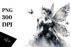 Gothic Fairy Watercolor Washed Edges Clipart Product Image 1