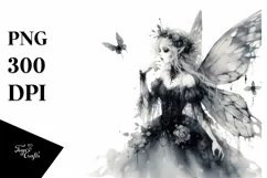 Gothic Fairy Watercolor Washed Edges Clipart Product Image 1