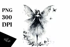 Gothic Fairy Watercolor Washed Edges Clipart Product Image 1