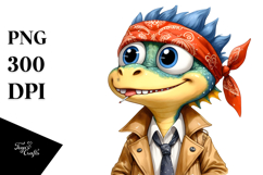 Expressive Dragon with Bandana | Clipart Product Image 1