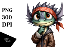 Expressive Dragon with Bandana | Clipart Product Image 1
