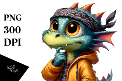 Expressive Dragon with Bandana | Clipart Product Image 1