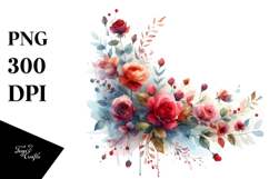 Colorfull Horizontal Frame with Red Roses | Clipart Product Image 1