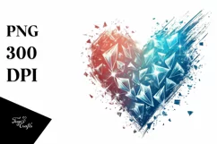 Heart Made of Broken Diamond PNG Product Image 1