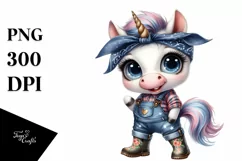 a Baby Unicorn with Bandana Clipart Product Image 3