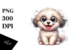 Enthusiastic Watercolor Bichpoo | Clipart Product Image 3